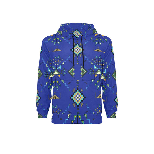 Bear Shield Dark Blue Fleece Hoodie