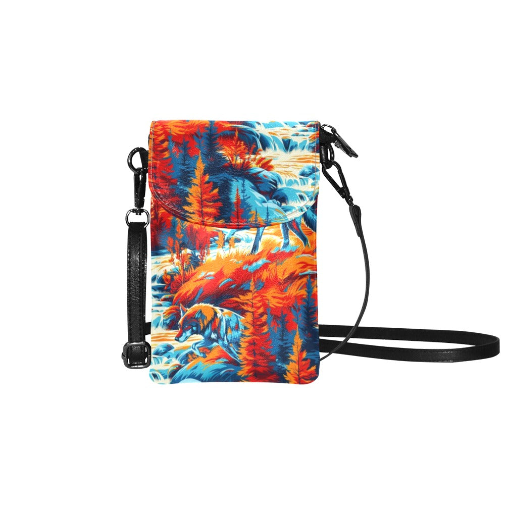 Hunting Wolves Small Cell Phone Purse