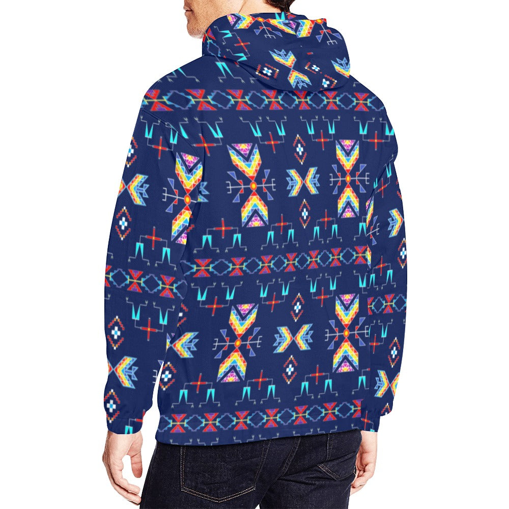 Rainy Chief Rainbow Night Lake Hoodie for Men