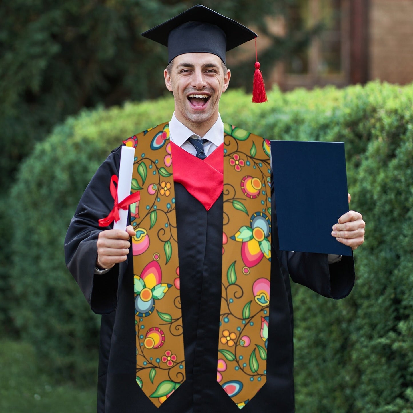 Floral Bounty Fall Leaves Graduation Stole