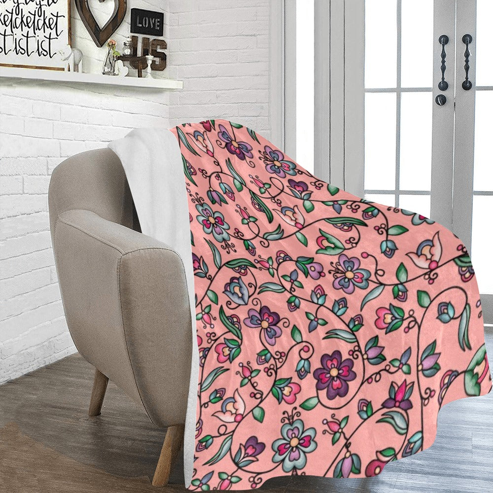 Amber Evening Garland Peach X-Large Micro Fleece Blanket