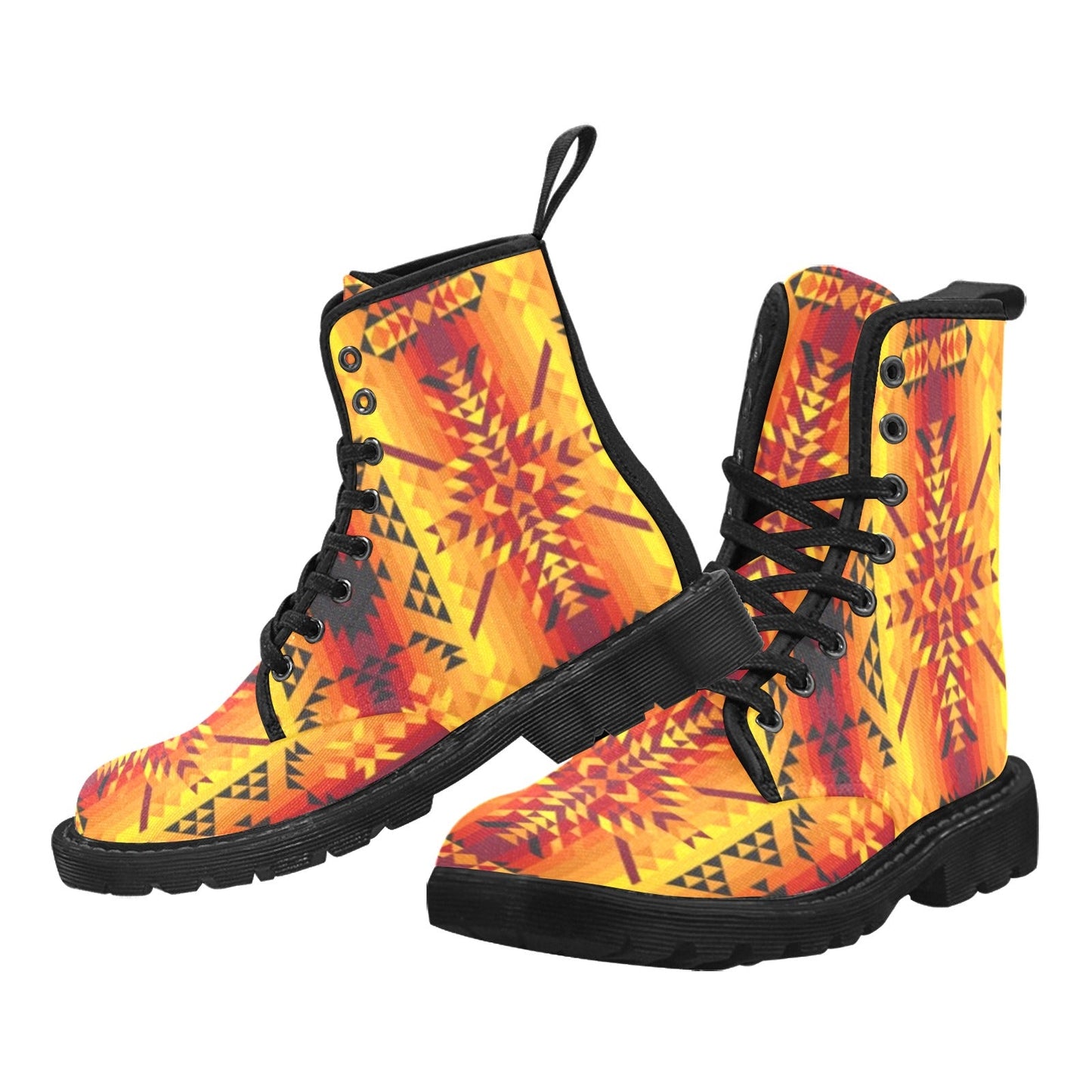 Desert Geo Yellow Red Boots for Men