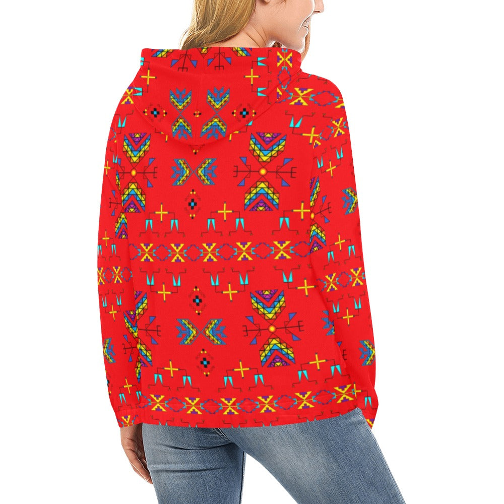Rainy Chief Rainbow Red Hoodie for Women