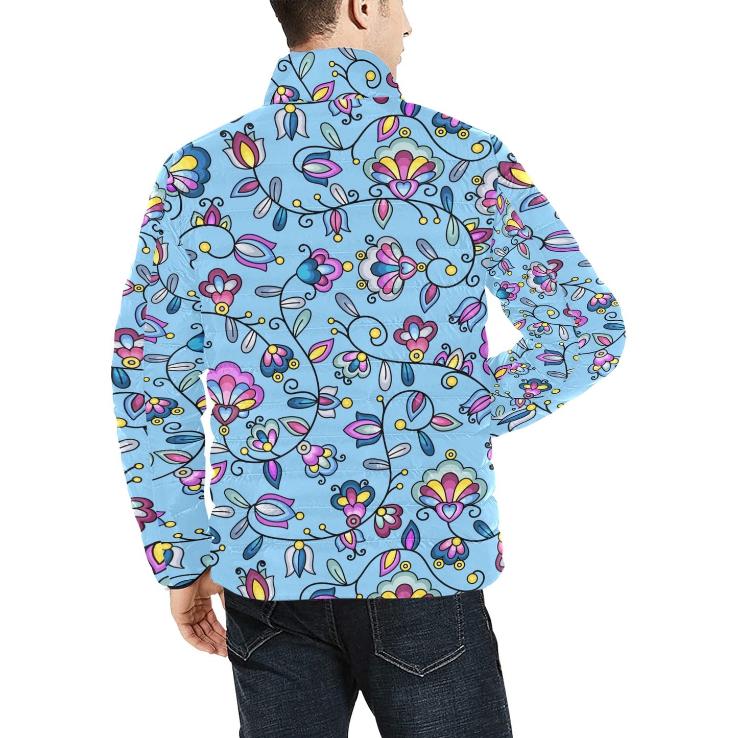 Autumn Bundle Blessing Blue Men's Padded Jacket