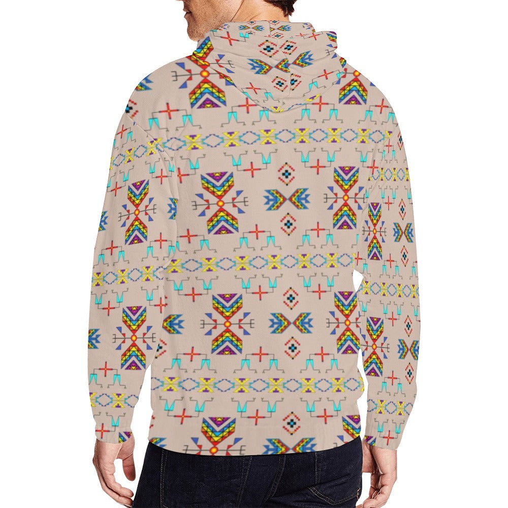 Rainy Chief Rainbow Taupe Men's Zipper Hoodie