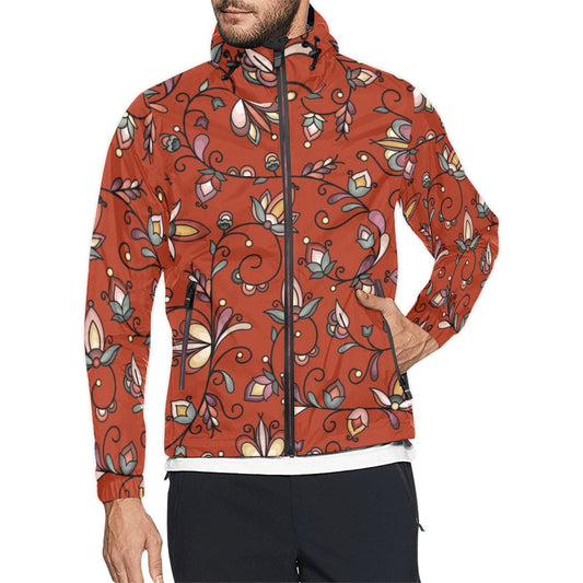 Burnt Sky Petals Red Men's Windbreaker