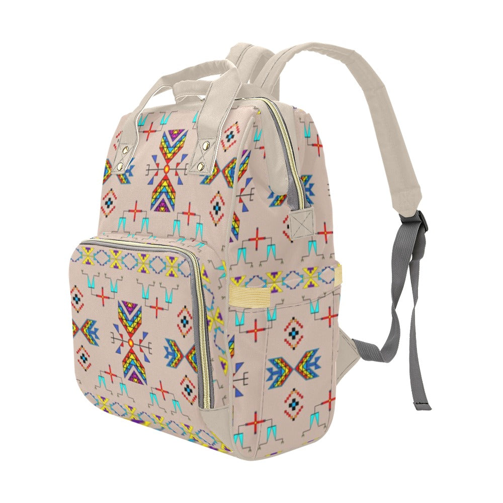 Rainy Chief Rainbow Taupe Multi-Function Diaper Backpack