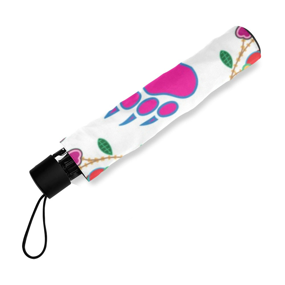 Geometric Floral Fall White Foldable Umbrella