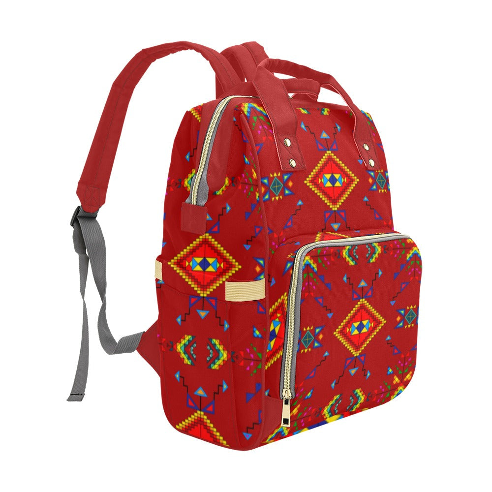 Buffalo Jump Red Multi-Function Diaper Backpack/Diaper Bag