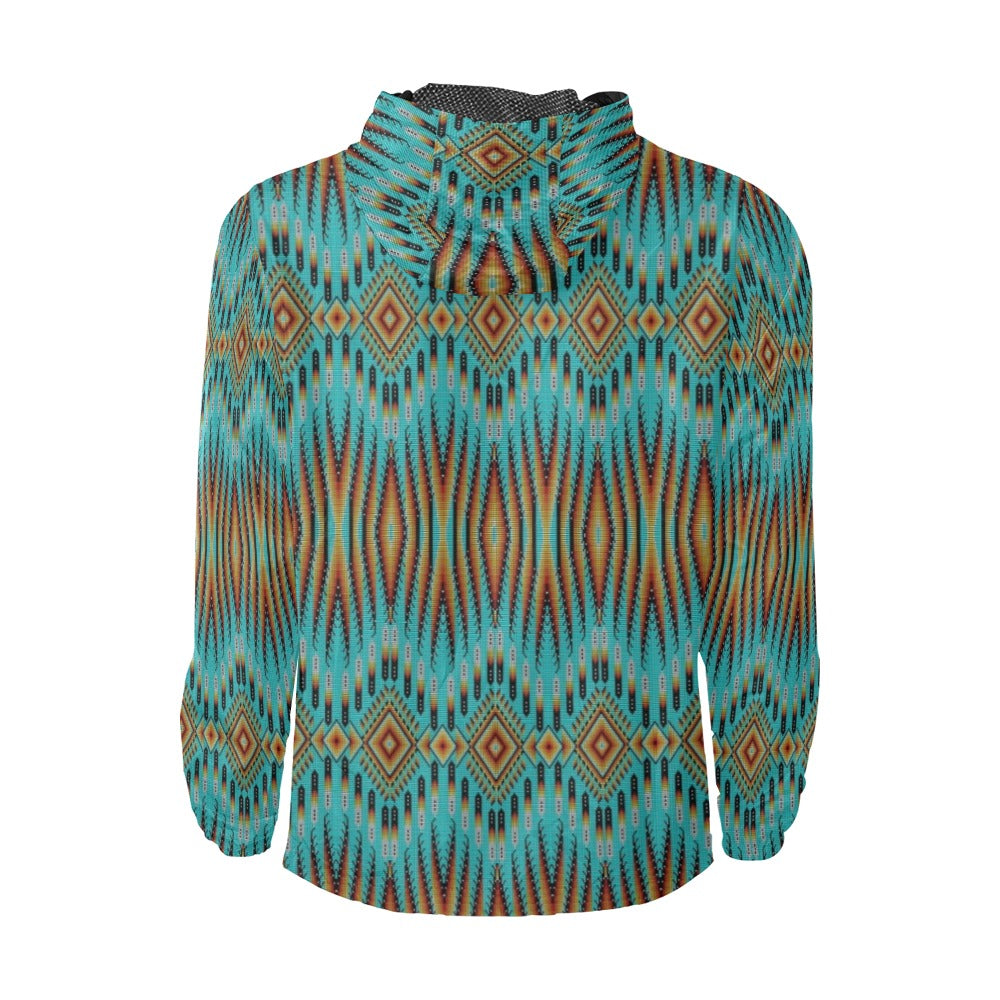 Fire Feather Turquoise Men's Windbreaker