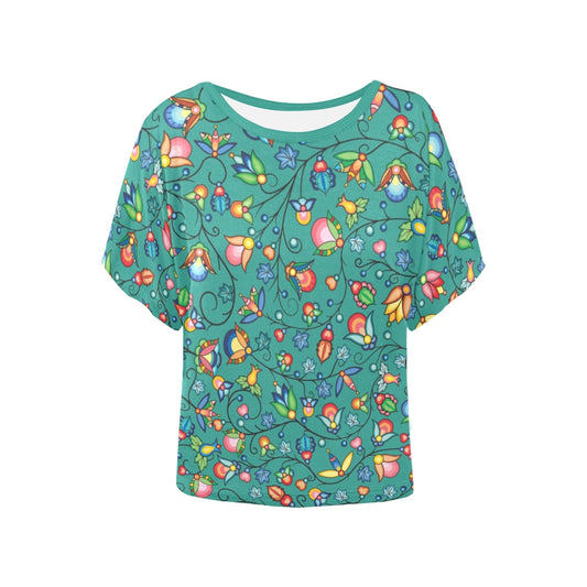 Prairie Plains Spirit Afternoon Sky Women's Batwing-Sleeved Blouse T shirt