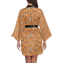 Load image into Gallery viewer, Fire Bloom Light Long Sleeve Kimono Robe Long Sleeve Kimono Robe e-joyer 
