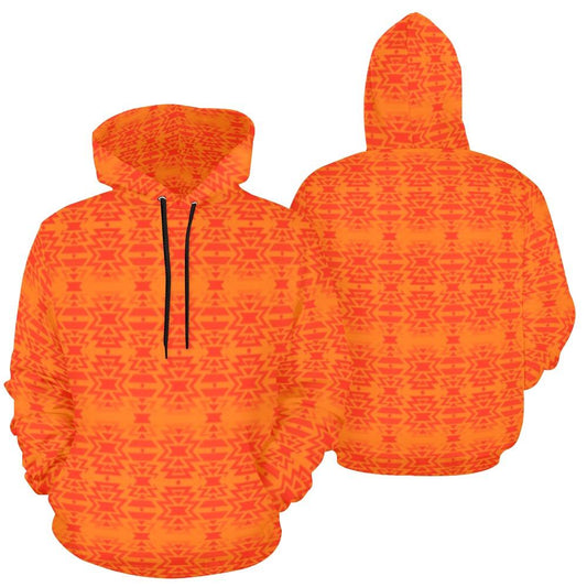 Fire Colors and Turquoise Hoodie for Men