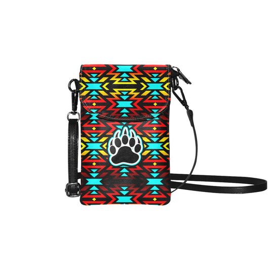 Fire Colors and Turquoise Small Cell Phone Purse