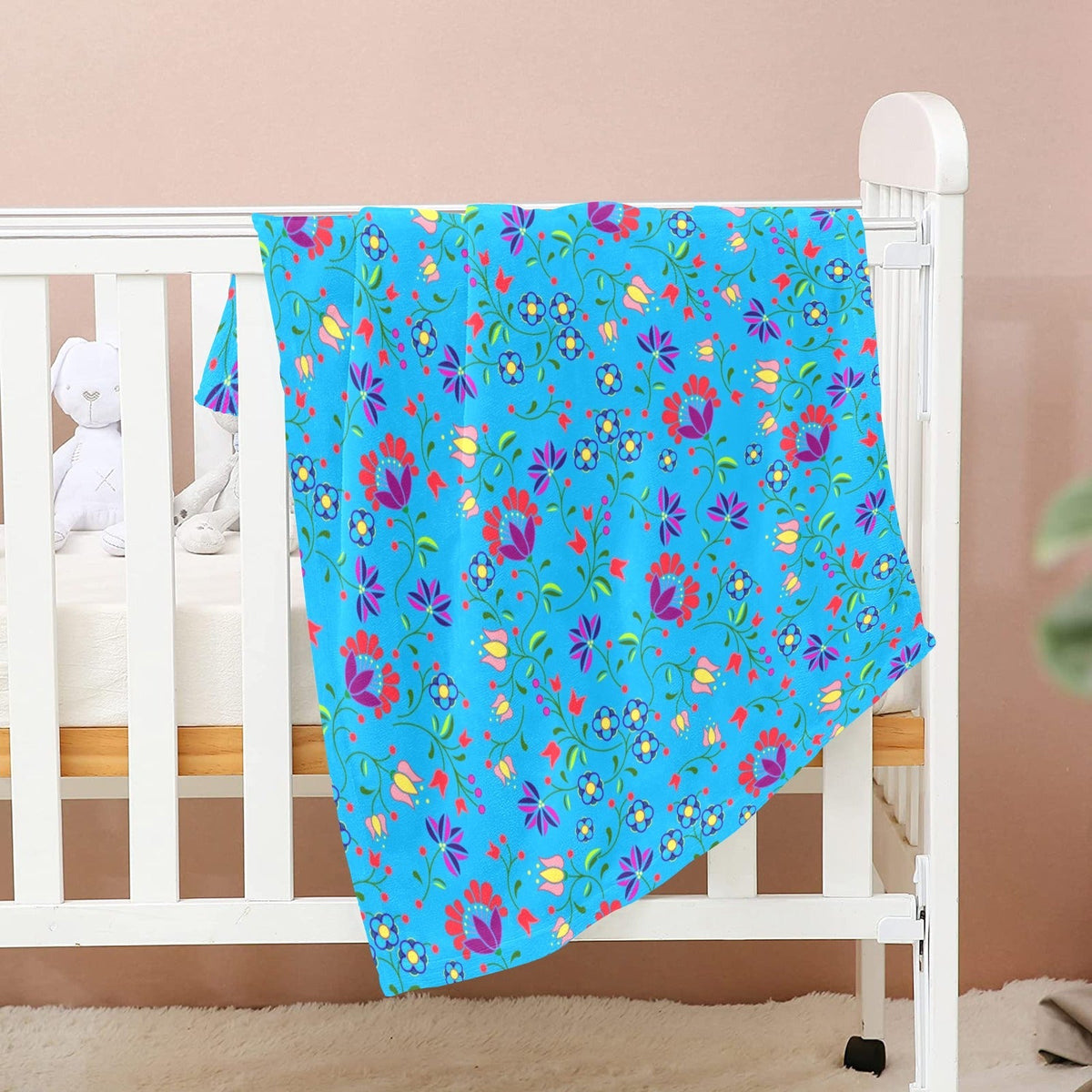 Fleur Indigine Ciel Small Baby Blanket by 49 Dzine (image 2)