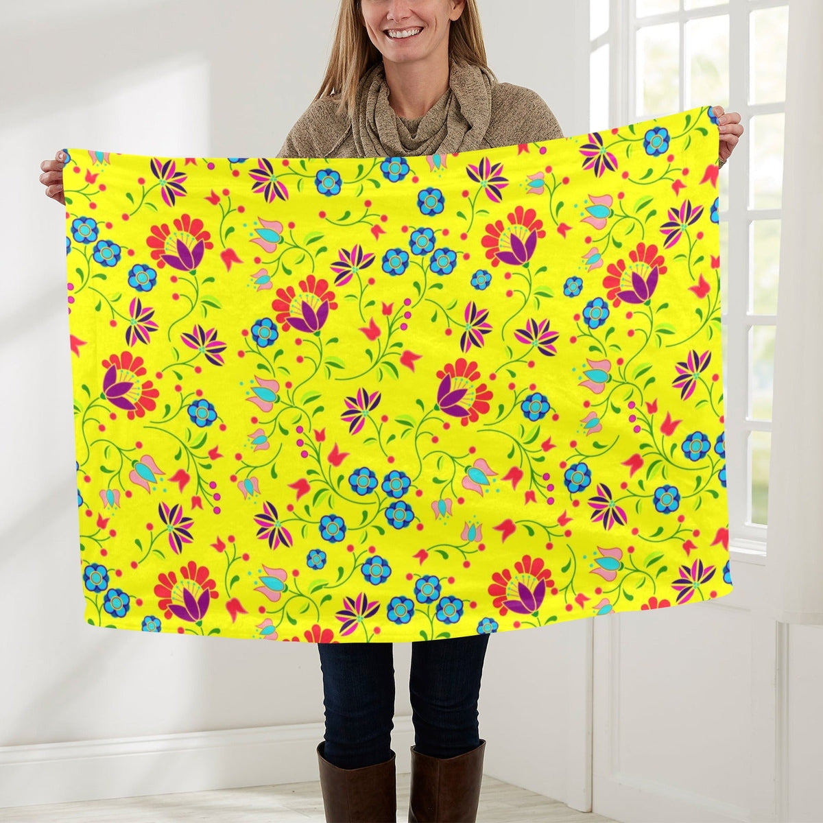 Fleur Indigine Mais Small Baby Blanket by 49 Dzine