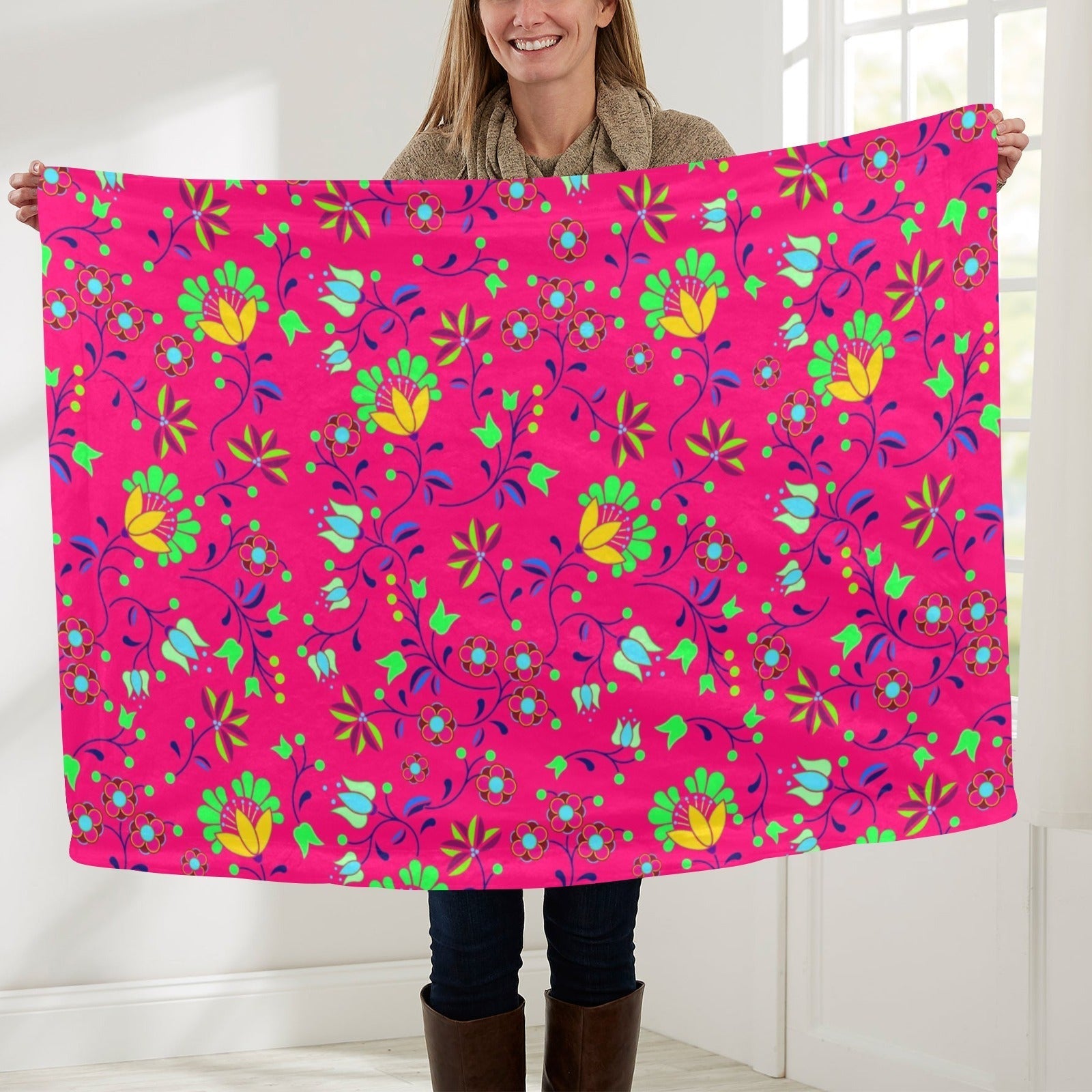 Fleur Indigine Rouge Baby Blanket 40"x50" Baby Blanket 40"x50" e-joyer 