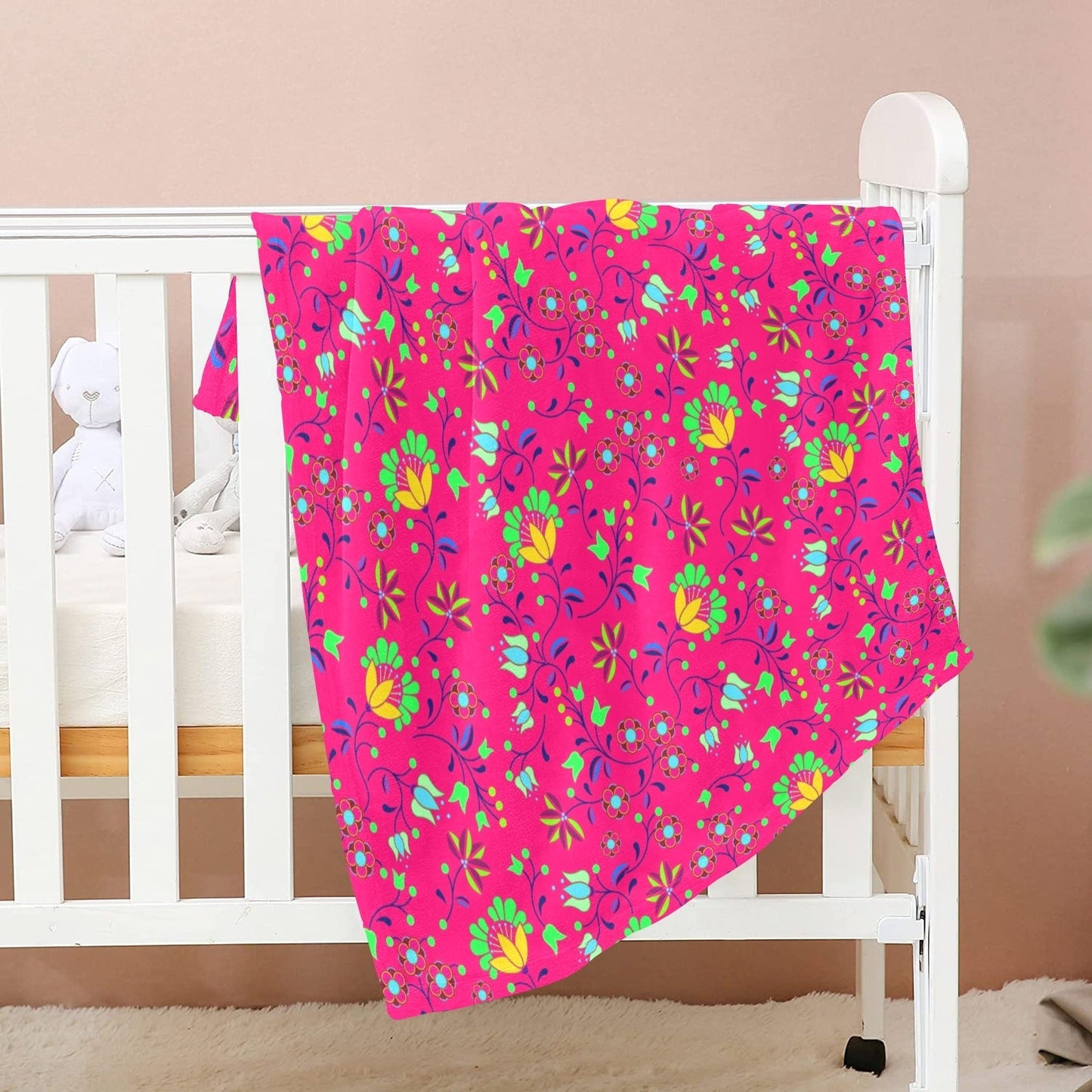 Fleur Indigine Rouge Baby Blanket 40"x50" Baby Blanket 40"x50" e-joyer 