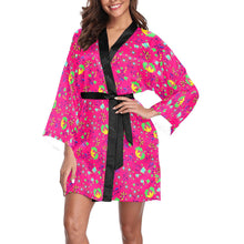 Load image into Gallery viewer, Fleur Indigine Rouge Long Sleeve Kimono Robe Long Sleeve Kimono Robe e-joyer 
