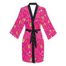 Load image into Gallery viewer, Fleur Indigine Rouge Long Sleeve Kimono Robe Long Sleeve Kimono Robe e-joyer 
