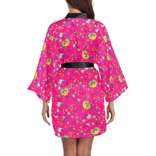 Load image into Gallery viewer, Fleur Indigine Rouge Long Sleeve Kimono Robe Long Sleeve Kimono Robe e-joyer 
