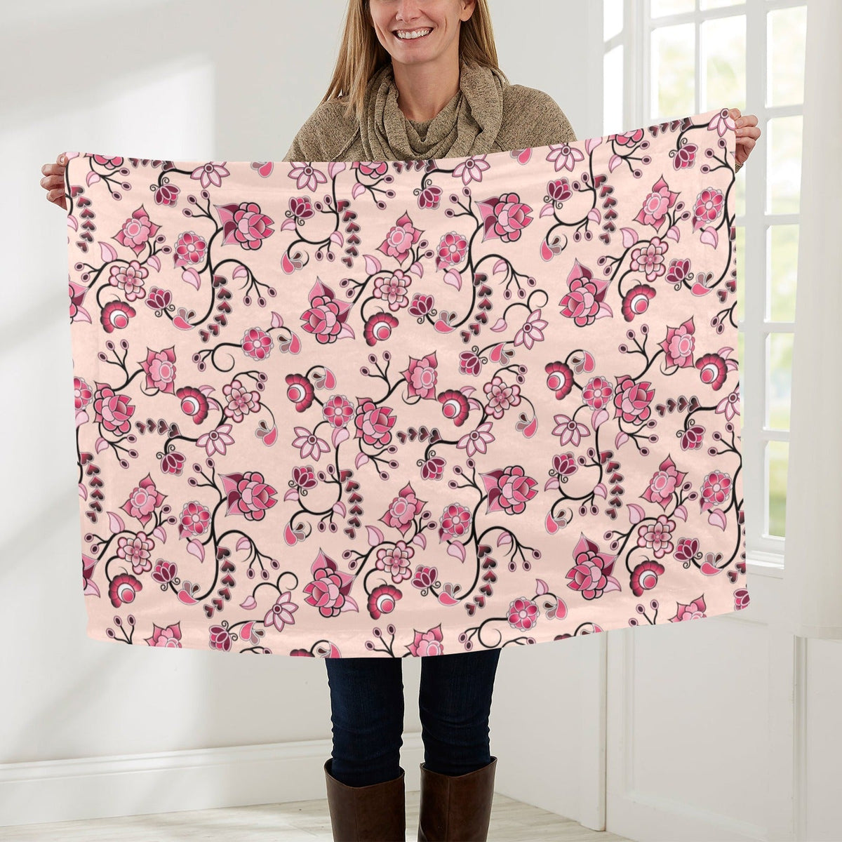 Floral Amour Small Baby Blanket by 49 Dzine