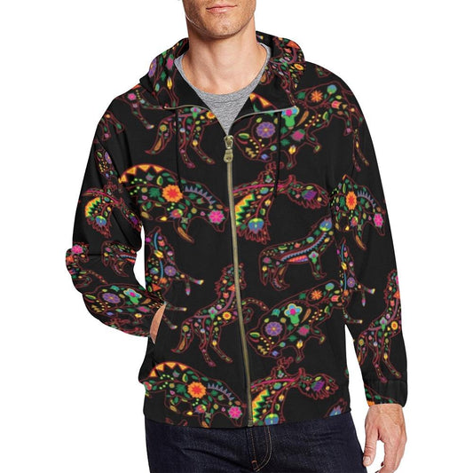 Neon Floral Hoodie for Men