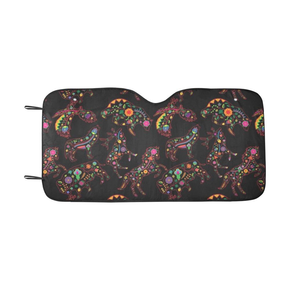 Neon Floral Animals Car Sun Shade