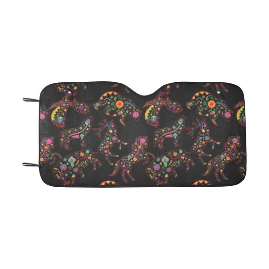 Neon Floral Animals Car Sun Shade