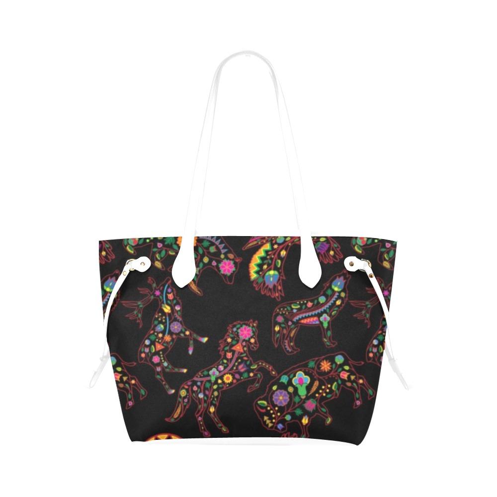 Neon Floral Animals Clover Canvas Tote