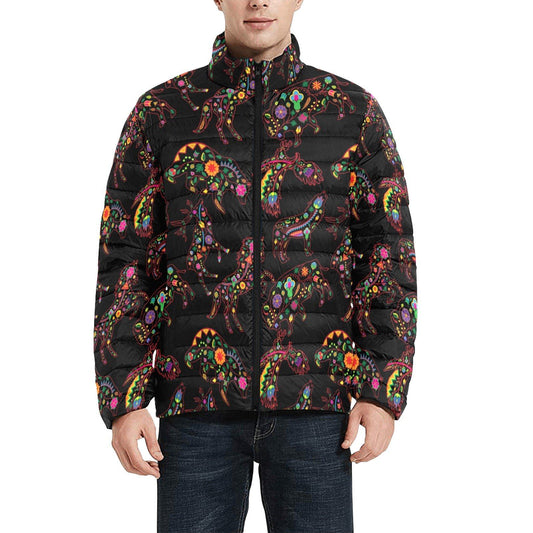 Neon Floral Animals Padded Jacket