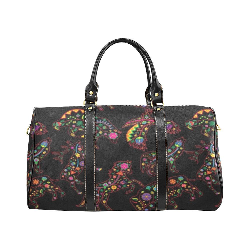 Neon Floral Animals Large Travel Bag