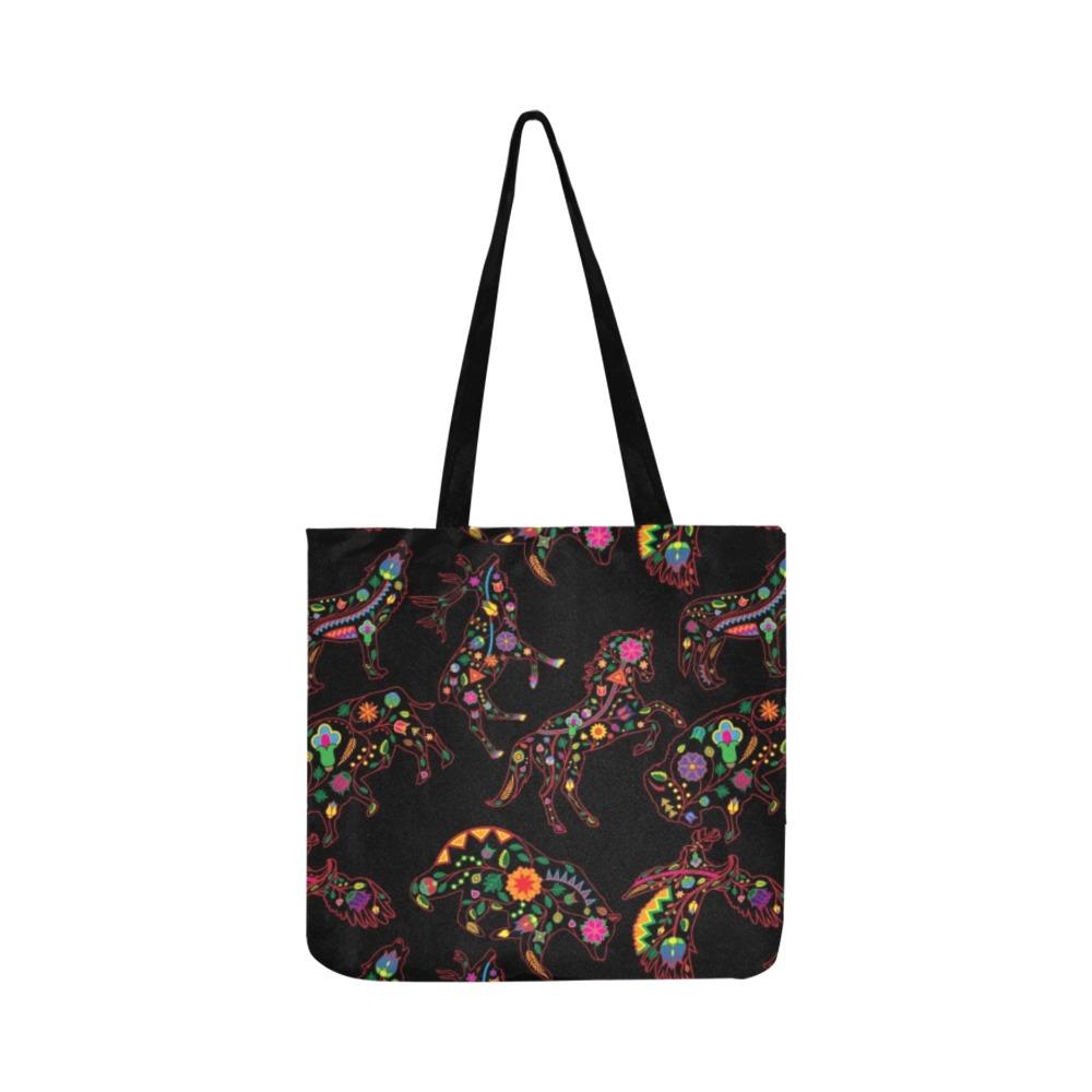 Neon Floral Reusable Shopping Bag