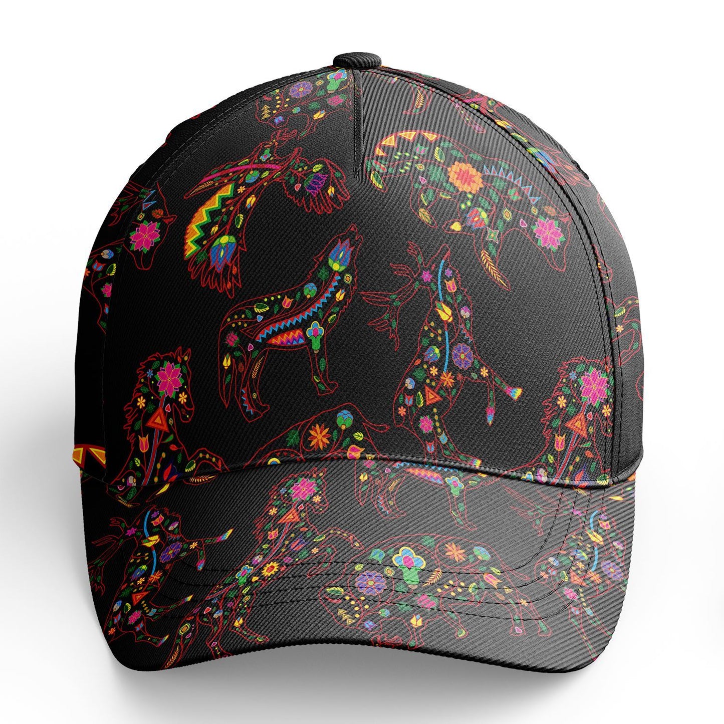 Neon Floral Animals Snapback Hat