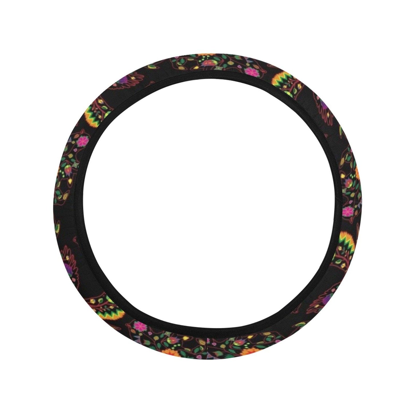 Neon Floral Animals Steering Wheel Cover