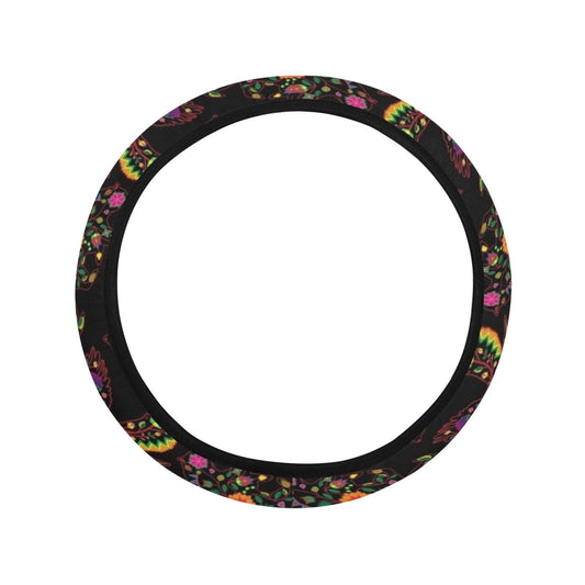 Neon Floral Animals Steering Wheel Cover