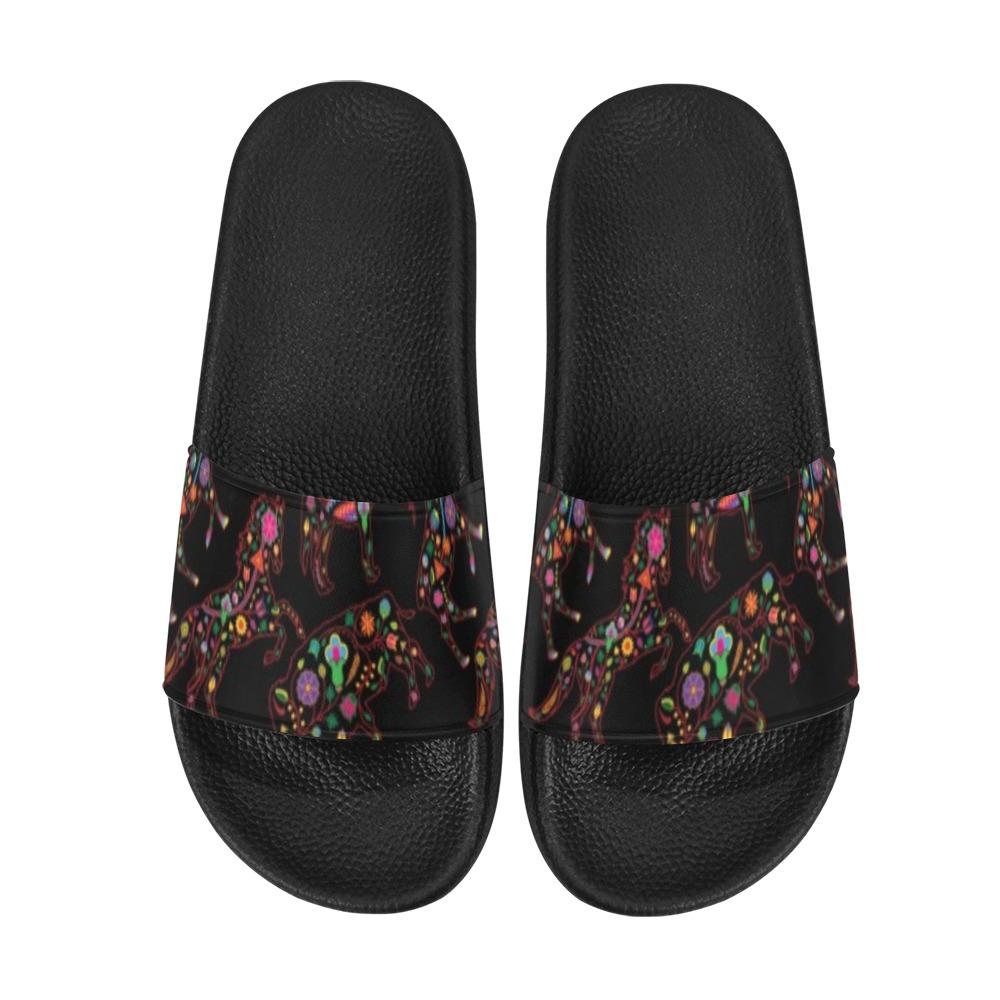 Neon Floral Animals Slide Sandals