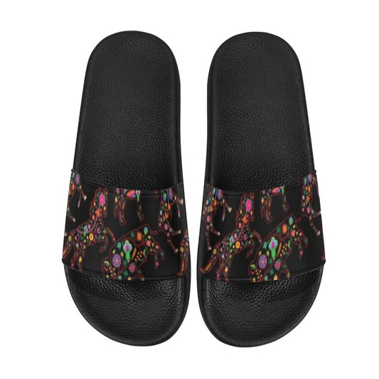 Neon Floral Animals Slide Sandals