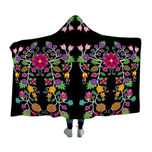 Floral Beadwork Hooded Blanket