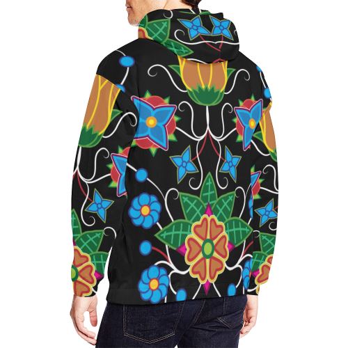 Floral Beadwork-02 Men's All Over Print Hoodie (USA Size) (Model H13) Hoodies e-joyer 