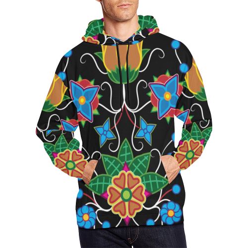 Floral Beadwork-02 Men's All Over Print Hoodie (USA Size) (Model H13) Hoodies e-joyer 