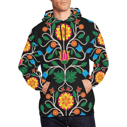 Floral Beadwork Four Clans All Over Print Hoodie for Men (USA Size) (Model H13) All Over Print Hoodie for Men (H13) e-joyer 