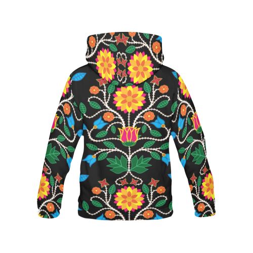 Floral Beadwork Four Clans All Over Print Hoodie for Women (USA Size) (Model H13) All Over Print Hoodie for Women (H13) e-joyer 