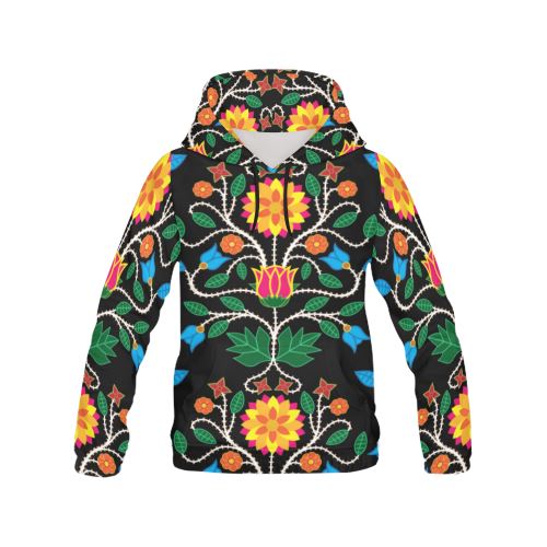 Floral Beadwork Four Clans All Over Print Hoodie for Women (USA Size) (Model H13) All Over Print Hoodie for Women (H13) e-joyer 