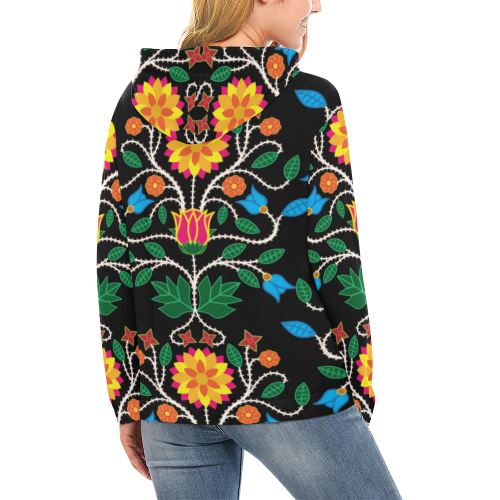 Floral Beadwork Four Clans All Over Print Hoodie for Women (USA Size) (Model H13) All Over Print Hoodie for Women (H13) e-joyer 