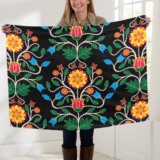 Floral Beadwork Large Baby Blanket