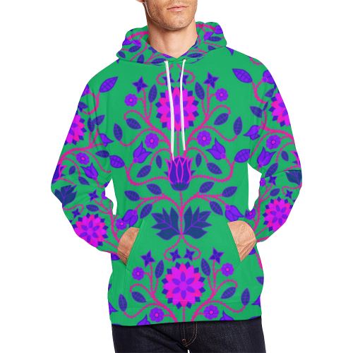 Floral Beadwork Four Clans Deep Lake All Over Print Hoodie for Men (USA Size) (Model H13) All Over Print Hoodie for Men (H13) e-joyer 