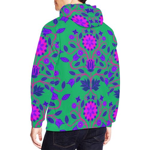 Floral Beadwork Four Clans Deep Lake All Over Print Hoodie for Men (USA Size) (Model H13) All Over Print Hoodie for Men (H13) e-joyer 