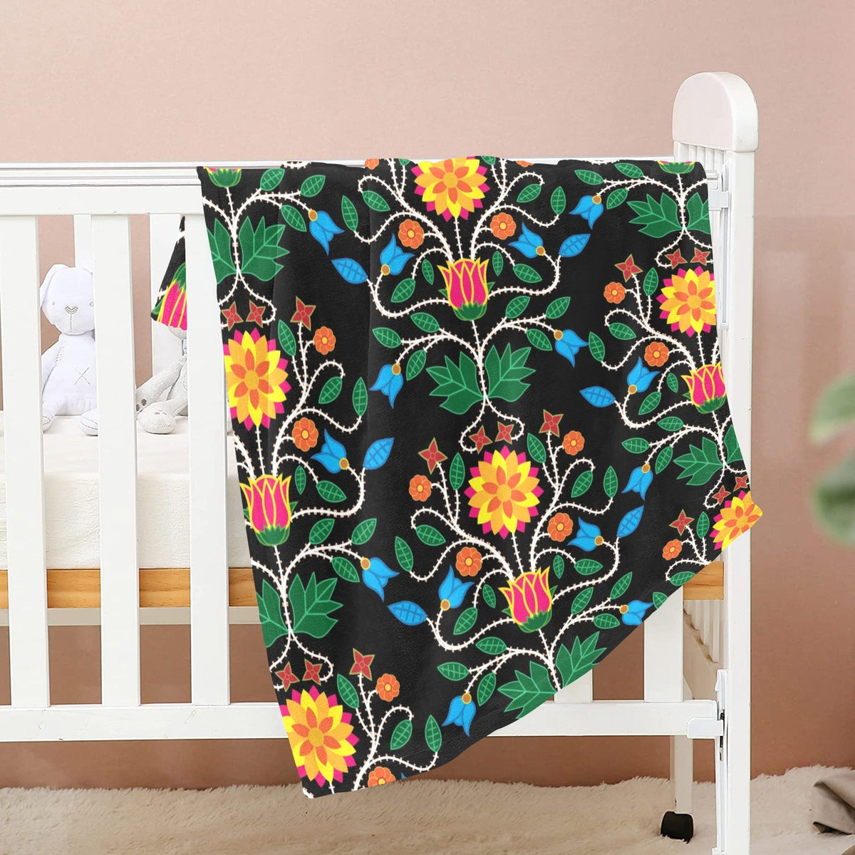 Floral Beadwork Four Clans Large Baby Blanket by 49 Dzine (image 2)