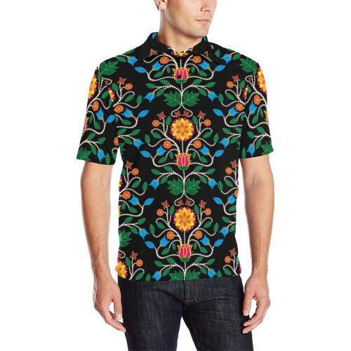 Floral Beadwork Polo
